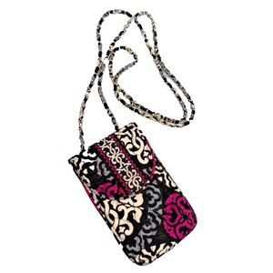 Vera Bradley Canterbury Magenta Crossbody Phone Purse/Wallet w/ Chain Strap